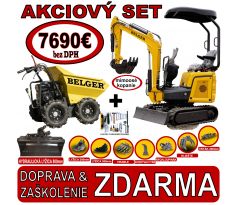 MINIBAGER BG-910.01+MINIDUMPER BELGER s HYDRAULICKOU LYŽICOU a PRÍSLUŠENSTVOM